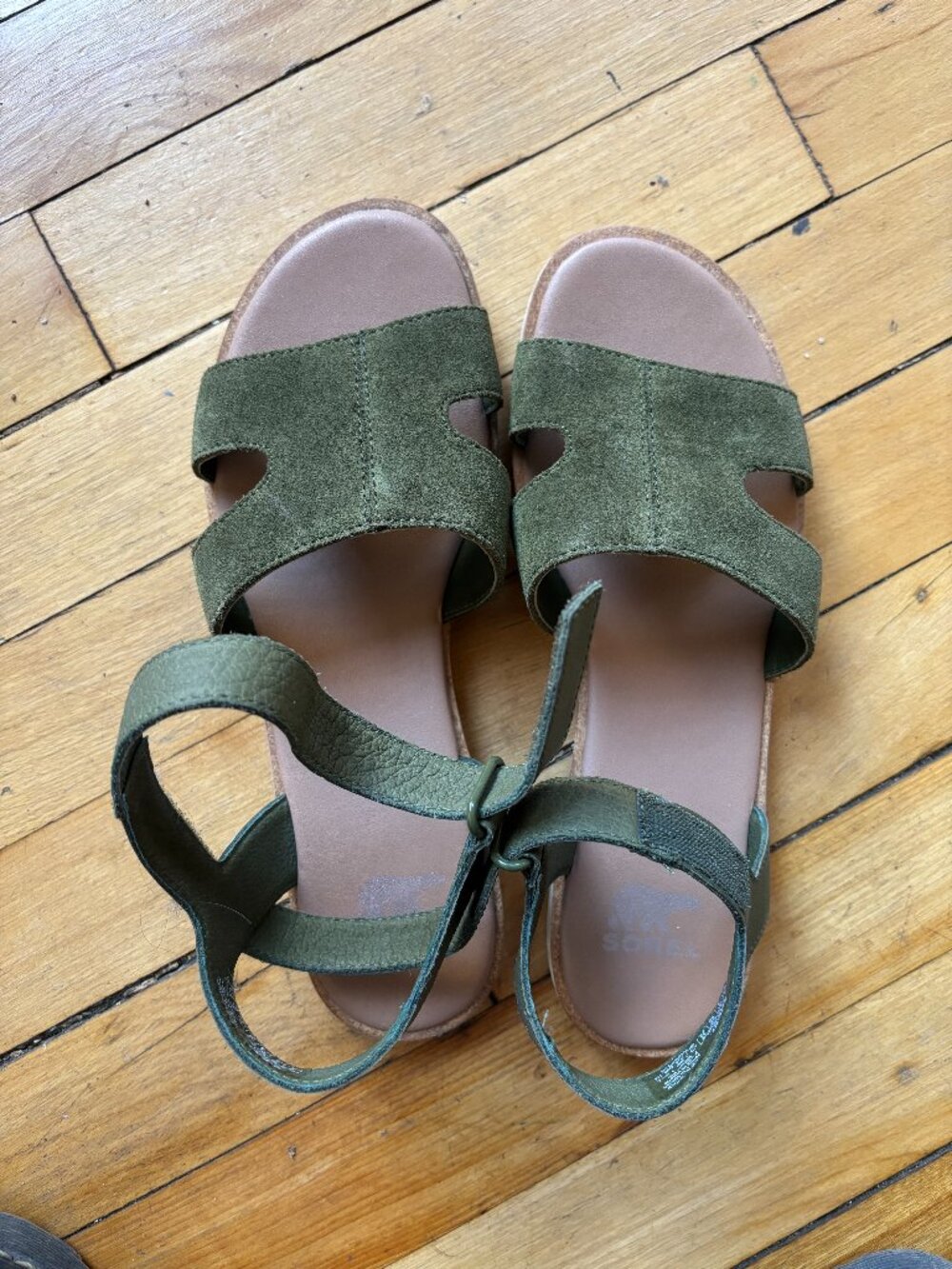 Sorel Women's Sandals Green Suede